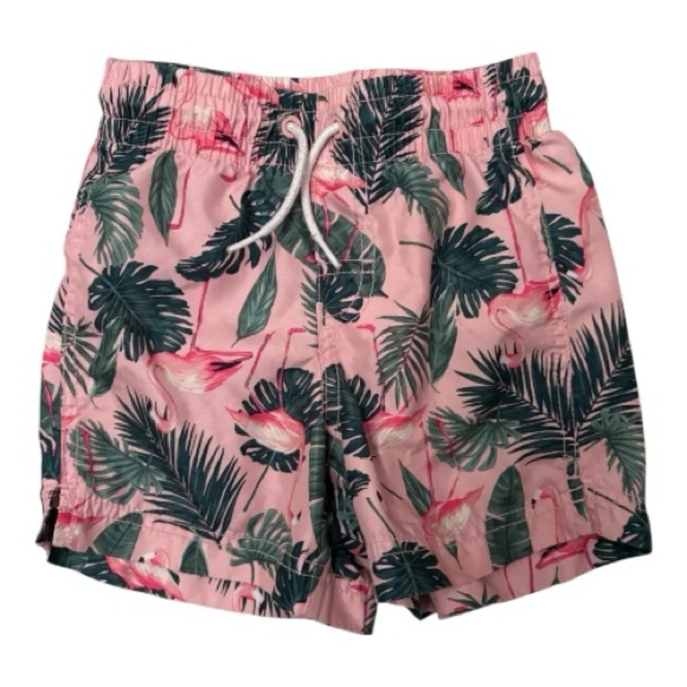 Matching Set: Old Navy Pink and Green Flamingo Swim‎ Trunks